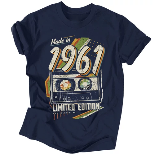Retro szülinap férfi póló (sötétkék)