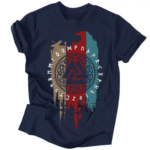 Odin's shield férfi póló (navy)