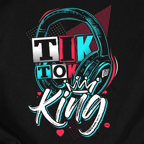 TikTok King férfi póló (fekete)