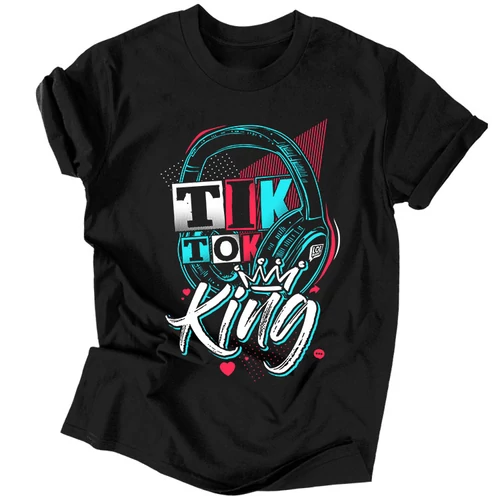 TikTok King férfi póló (fekete)