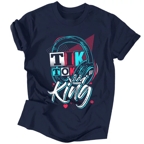 TikTok King férfi póló (navy)