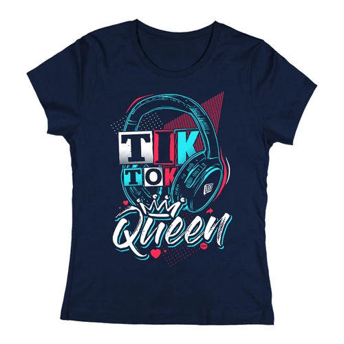 TiKTok Queen női póló (navy)