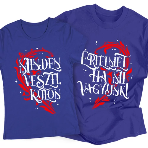 Minden értelmét veszti karácsonyi páros szett (királykék)