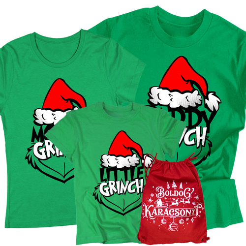 Grinch Család családi póló szett (Zöld)