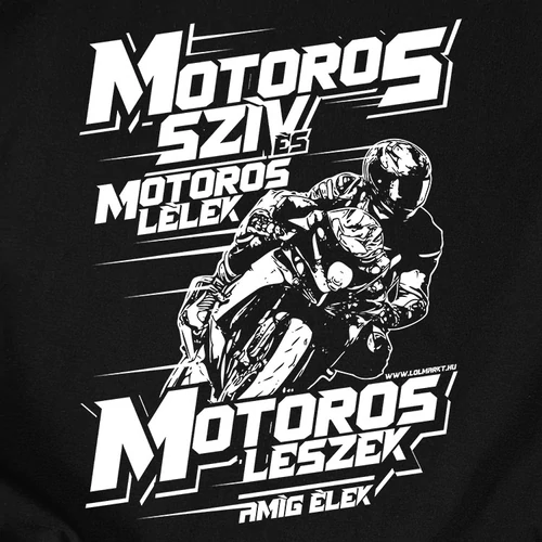 Motoros szív SB férfi póló (fekete)