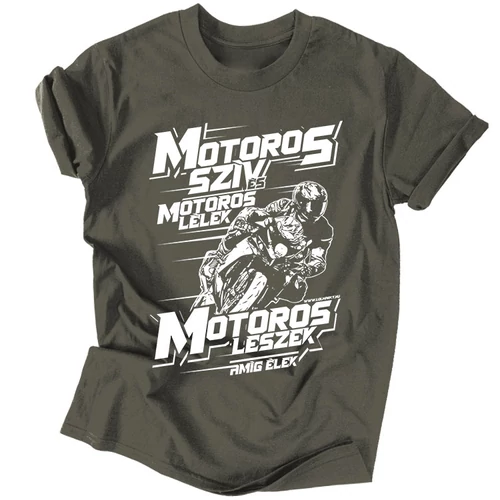 Motoros szív SB férfi póló (grafit)