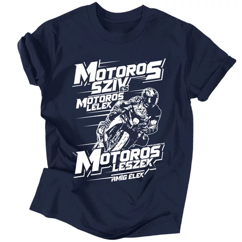 Motoros szív SB férfi póló (navy)