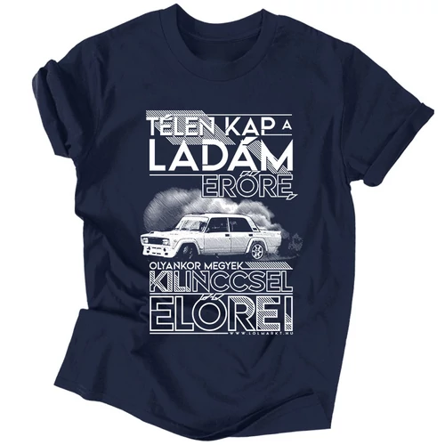 Télen kap a ladám erőre férfi póló (sötétkék)