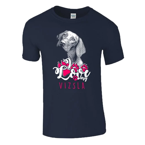 I love my Vizsla férfi póló (sötétkék)