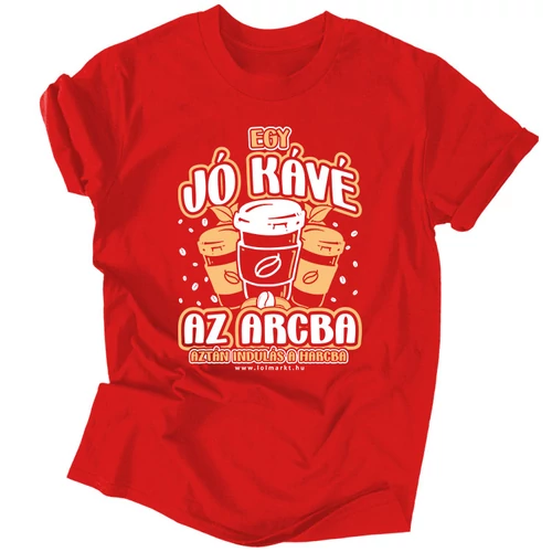 Egy jó kávé férfi póló (Piros)