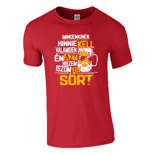 Azt hiszem iszom egy sört póló (Piros)