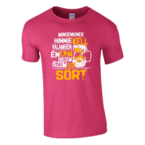 Azt hiszem iszom egy sört póló (Rózsaszín)