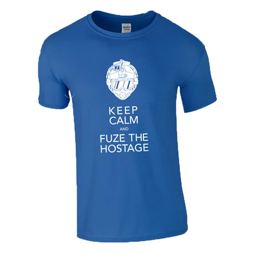 Keep calm and fuze the hostage R6 póló (Királykék)