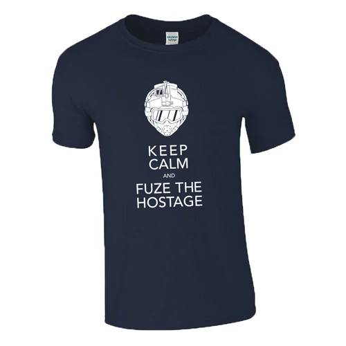 Keep calm and fuze the hostage R6 póló (Sötétkék)