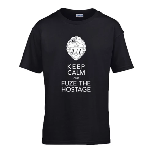 Keep calm and fuze the hostage R6 gyerek póló (Fekete)