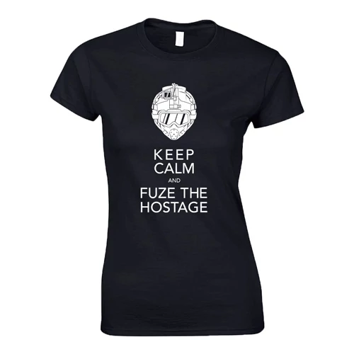 Keep calm and fuze the hostage R6 női póló (Fekete)