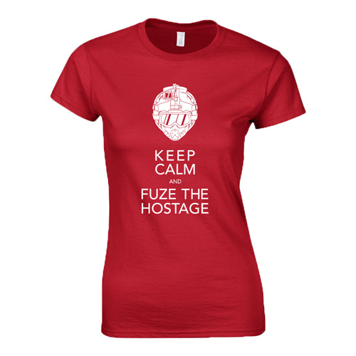 Keep calm and fuze the hostage R6 női póló (Piros)