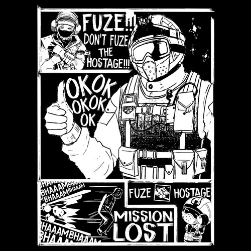 Don't Fuze the hostage R6 póló (B_Fekete)