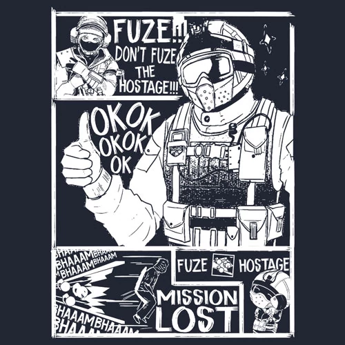 Don't Fuze the hostage R6 gyerek póló (B_Sötétkék)