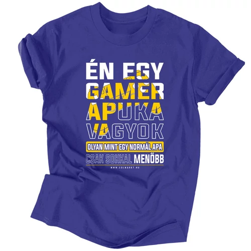 Gamer apuka férfi póló (Királykék)
