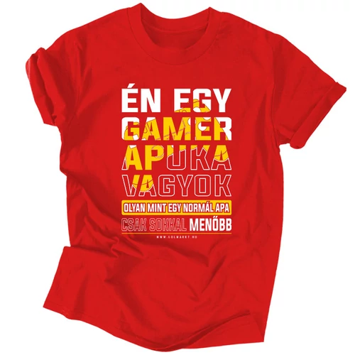 Gamer apuka férfi póló (Piros)