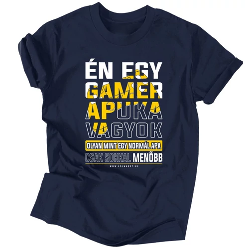 Gamer apuka férfi póló (Sötétkék)