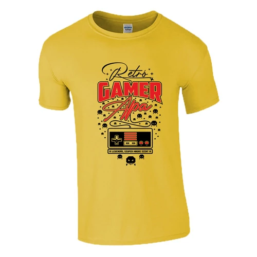 Retró gamer apa póló (Citrom)