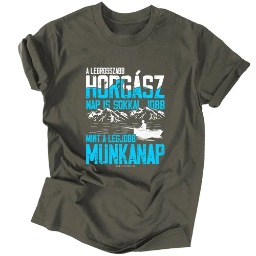 Horgász munkanap férfi póló (RD) (Grafit)