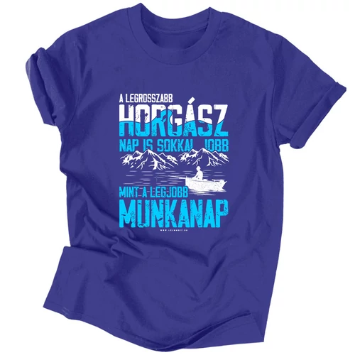 Horgász munkanap férfi póló (RD) (Királykék)