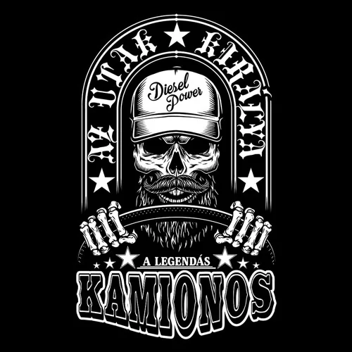 Legendás kamionos póló (B_Fekete)