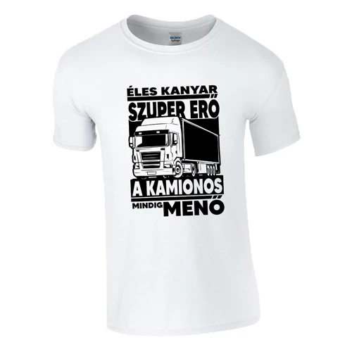 Menő kamionos póló (Fehér)