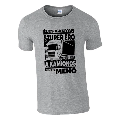 Menő kamionos póló (Szürke)