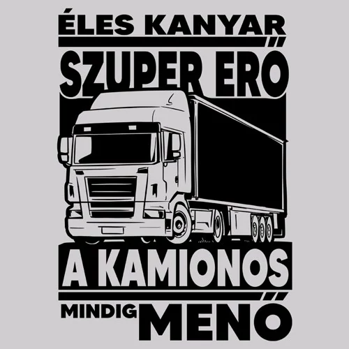 Menő kamionos póló (B_Szürke)