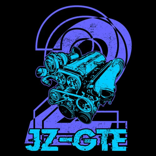 2JZ-GTE póló (B_Fekete)