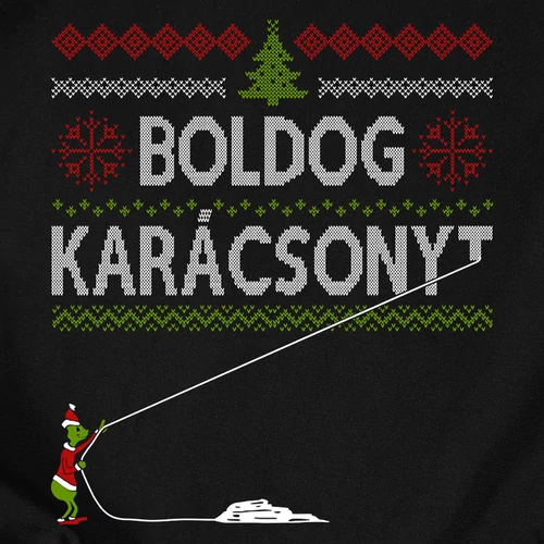 Boldog Karácsonyt (mini grincs) póló (B_Fekete)