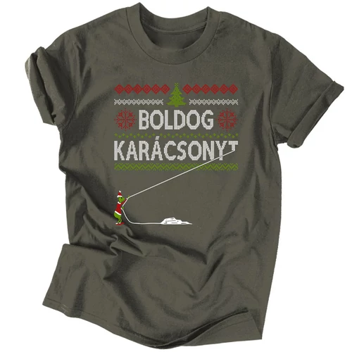 Boldog Karácsonyt (mini grincs) póló (Grafit)