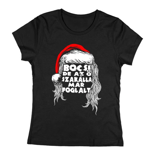 Az ő szakálla már foglalt (Miku) női póló (Fekete)
