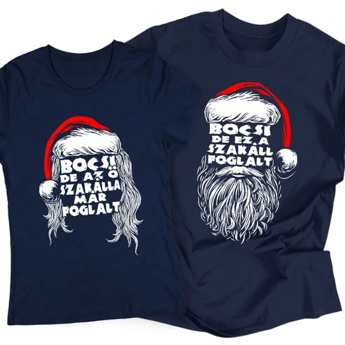 Ez a szakáll foglalt (Miku) páros póló (Sötétkék)