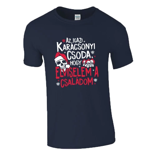 Az igazi karácsonyi csoda póló (Sötétkék)
