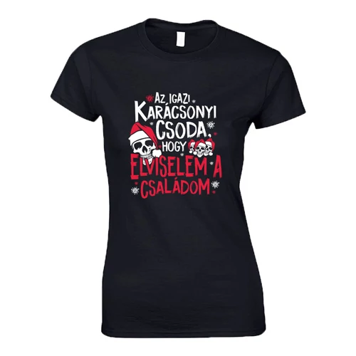 Az igazi karácsonyi csoda női póló (Fekete)