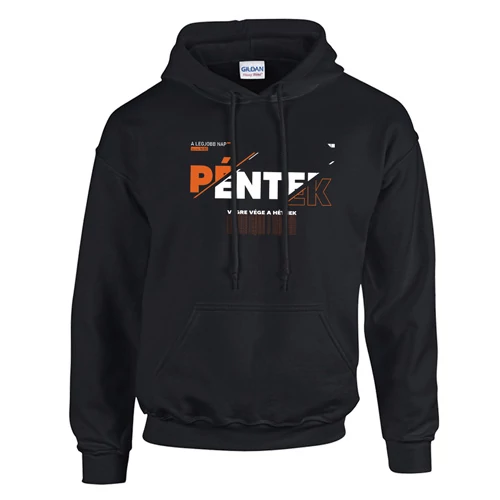 Péntek kapucnis pulóver (Fekete)