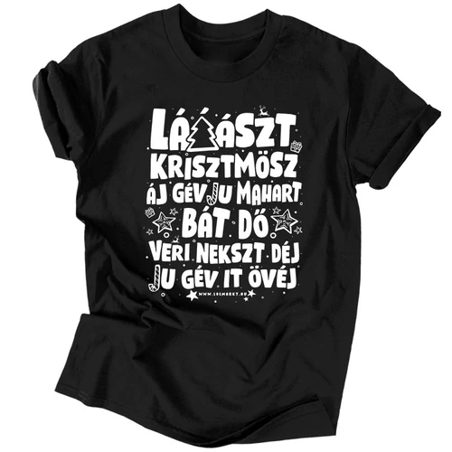 Láászt kriszmösz férfi póló (Fekete)
