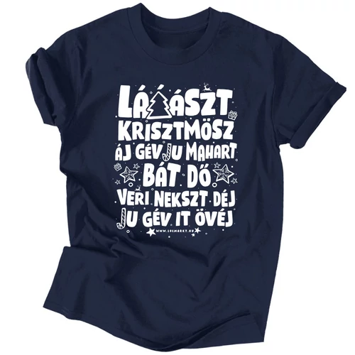 Láászt kriszmösz férfi póló (Sötétkék)