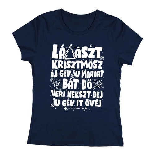 Láászt kriszmösz női póló (Sötétkék)