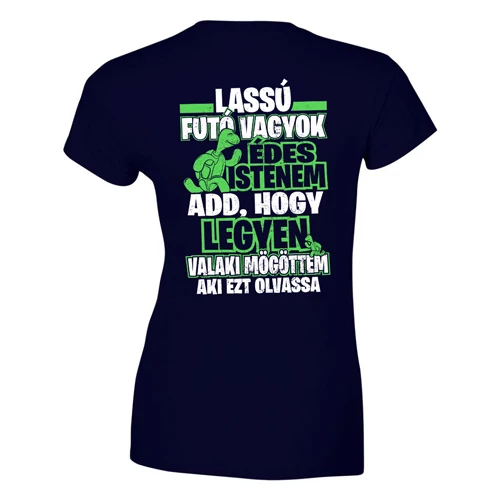 Lassú futó női póló (sötétkék)