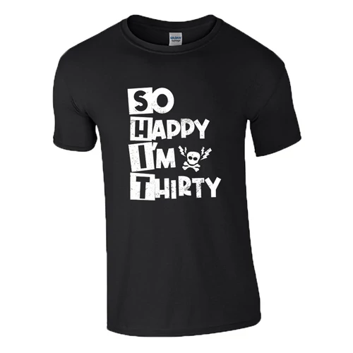Happy Thirty (SHIT) férfi póló (Fekete)
