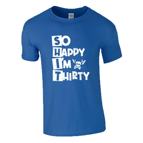 Happy Thirty (SHIT) férfi póló (Királykék)