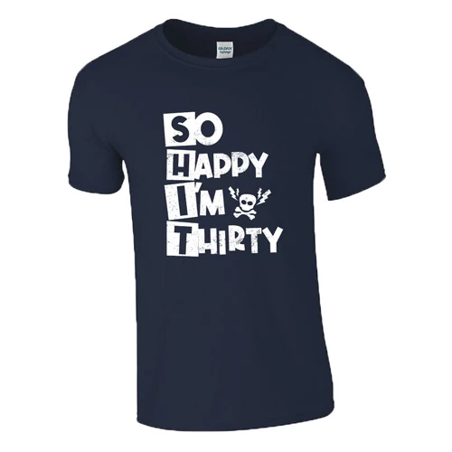 Happy Thirty (SHIT) férfi póló (Sötétkék)