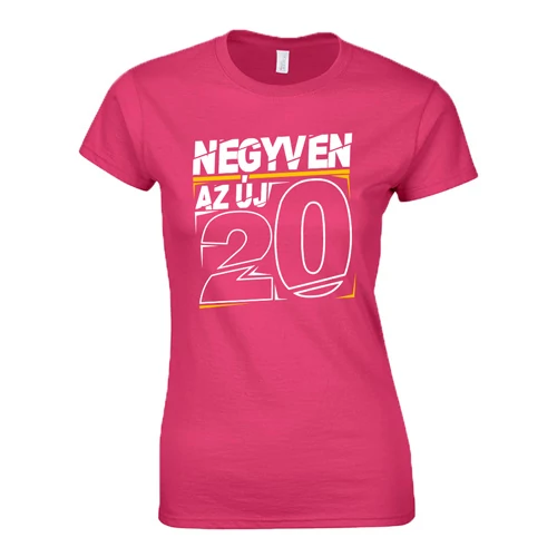 Az új 20 (Szülinap) női póló (Rózsaszín)