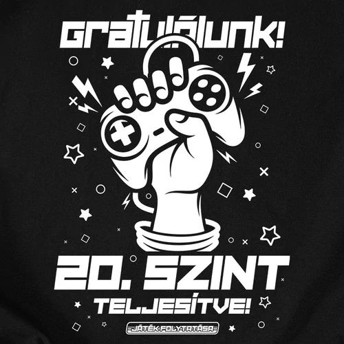 Szint teljesítve férfi póló (B_Fekete)